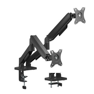 Monitor desk dual mount mechanical spring, 17-32" 9 kg, black