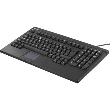 Näppäimistö, touchpad, suomalainen, USB, musta