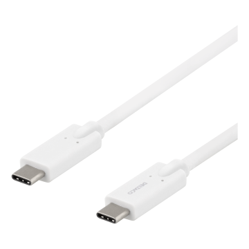 USB-C-kaapeli, 5Gbit/s, 5A, 2m, valkoinen