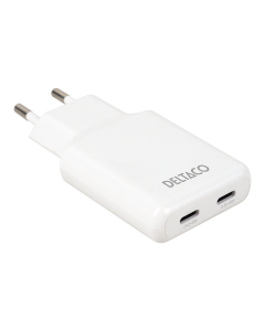 USB-C-sein&auml;laturi 45 W, 2x USB-C PD, kapea koko, kokonaisteho 45 W