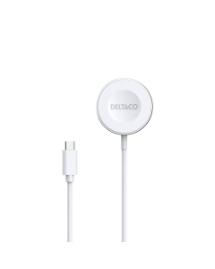 Apple Watch/Galaxy Watch wireless charger, 1 m fixed USB-C cable, white