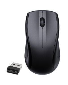 Wireless optical mouse, USB receiver, 3 buttons w/ a scroll, 1200 DPI, black